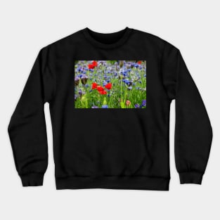 Poppies and Cornflowers growing wild Crewneck Sweatshirt